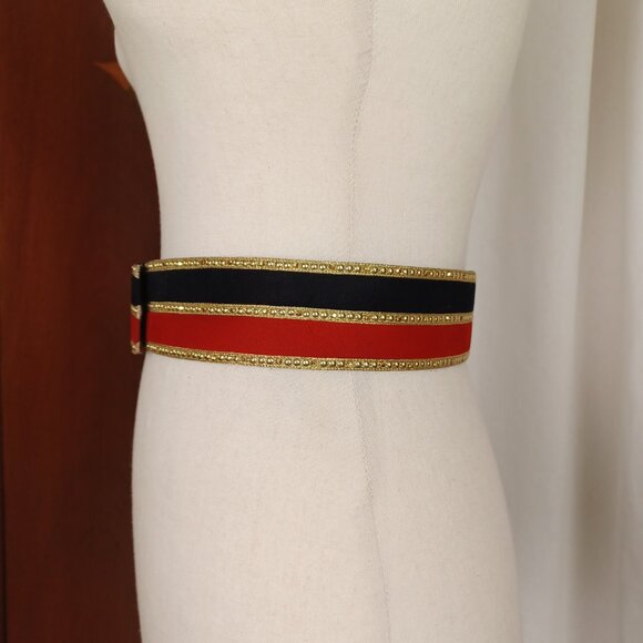 Vintage 80s St. John Sparkly Leather Waist Belt, Size 4, 28\